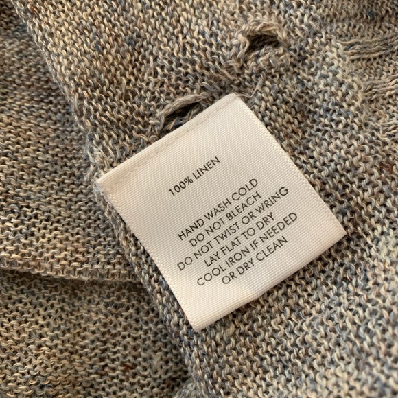 White + Warren V- Neck Sweater Gray Classic Linen Roll Neutral Tunic - Picture 4 of 7